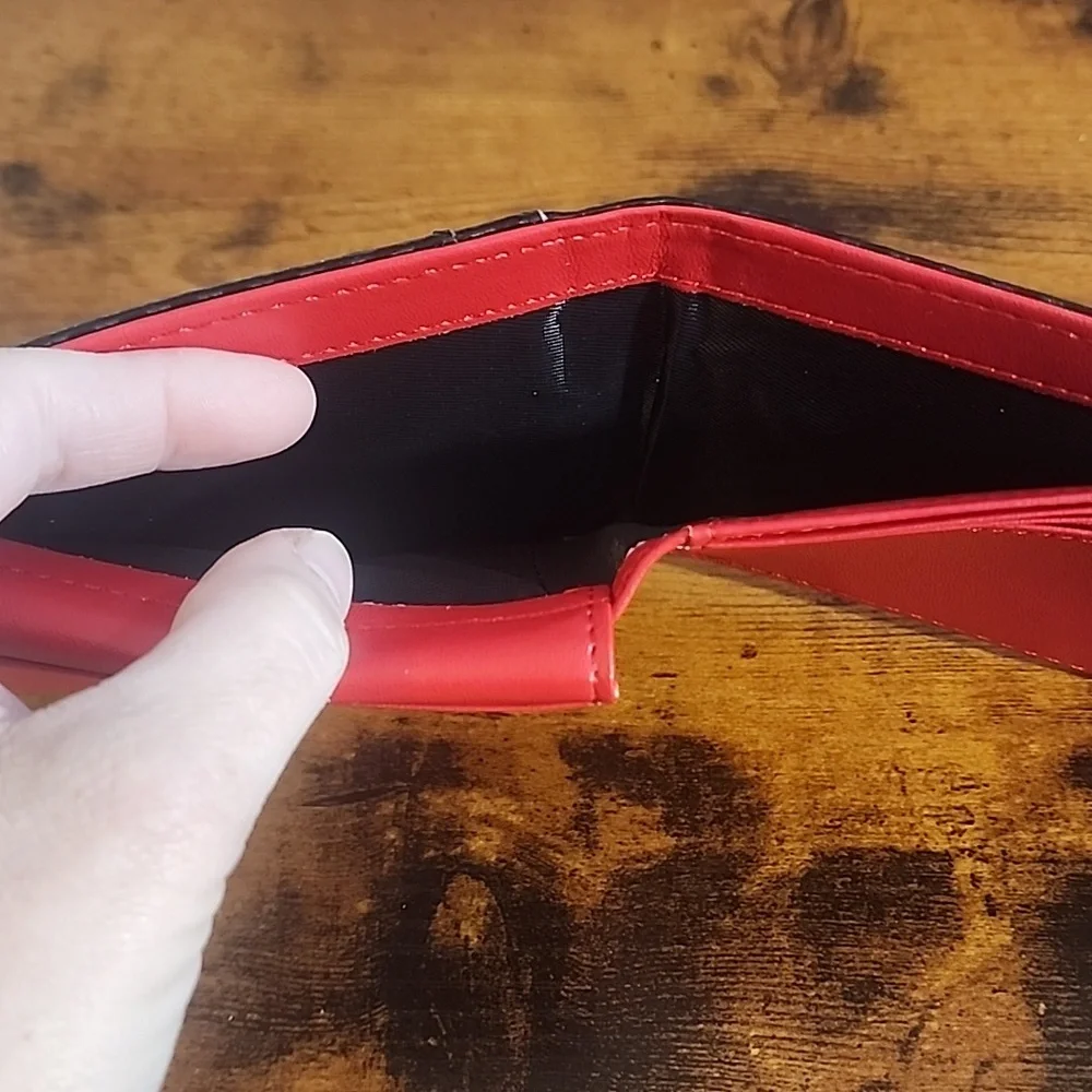 Red Men's Wallet Anti-theft Slim Wallet And Card Holder- With 2 ID Window Fasion